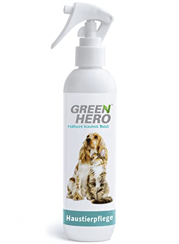 Green Hero Haustierpflege 250ml gegen Juckreiz, Pflegt die Haut bei Juckreiz Grasmilben Milben Pilz Räude Reizungen Läusen und unterstützt den Regenerationsprozess für Hund und Katze von Green Hero