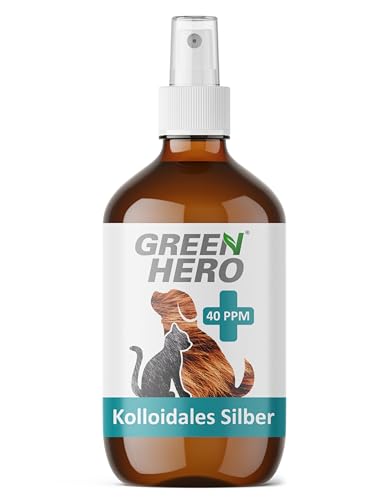 Green Hero Kolloidales Silber Spray 40 PPM 250 ml für Hunde & Katzen | Pflegendes Wundspray und Mittel gegen Juckreiz von Green Hero