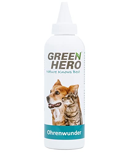 Green Hero Ohrenwunder pflegt das Ohr und unterstützt den Regenerationsprozess bei Ohrmilben Juckreiz Entzündungen Infektionen Läusen für Hund und Katze 200ml Green Hero Ohrenwunder pflegt das Ohr und unterstützt den Regenerationsprozess bei Ohrmilben Juckreiz Entzündungen Infektionen Läusen für Hund und Katze 200ml von Green Hero