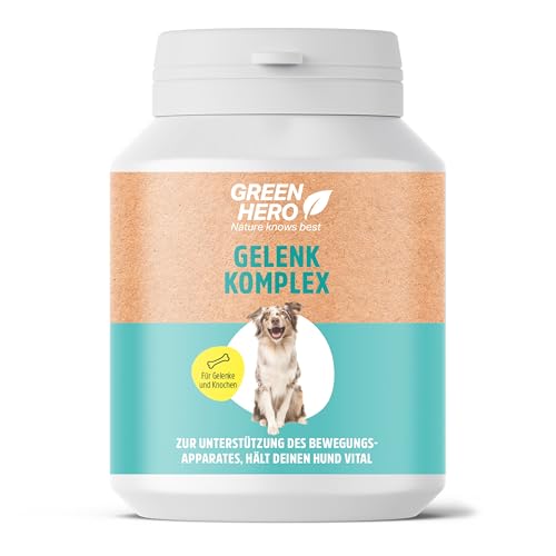 GreenHero Gelenktabletten Hund 100 Stück, Grünlippmuschel, MSM und Teufelskralle, effektiv zur Unterstützung der Beweglichkeit, Gelenk- & Knochenschutz für Hunde, Schmackhaft mit MSM und Teufelskralle von Green Hero