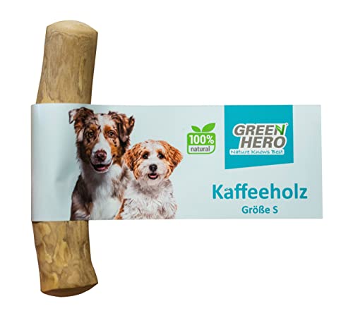 Green Hero Kaffeeholz Kaustab Größe S - 12 cm natürlicher und nachhaltiger Kauknochen aus Kaffee-Holz für Hunde langlebig zur Unterstützung von Kiefer und Zähnen hypoallergener Kaffee Kaustab von Green Hero