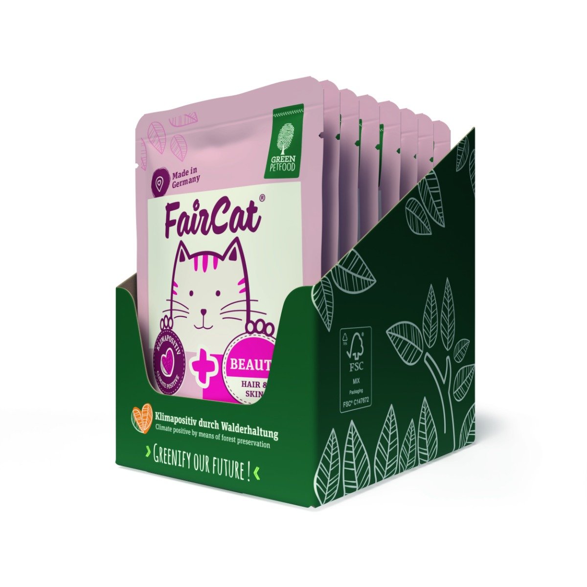 FairCat Beauty 8 x 85 g MHD WARE Green Petfood® von Green Petfood