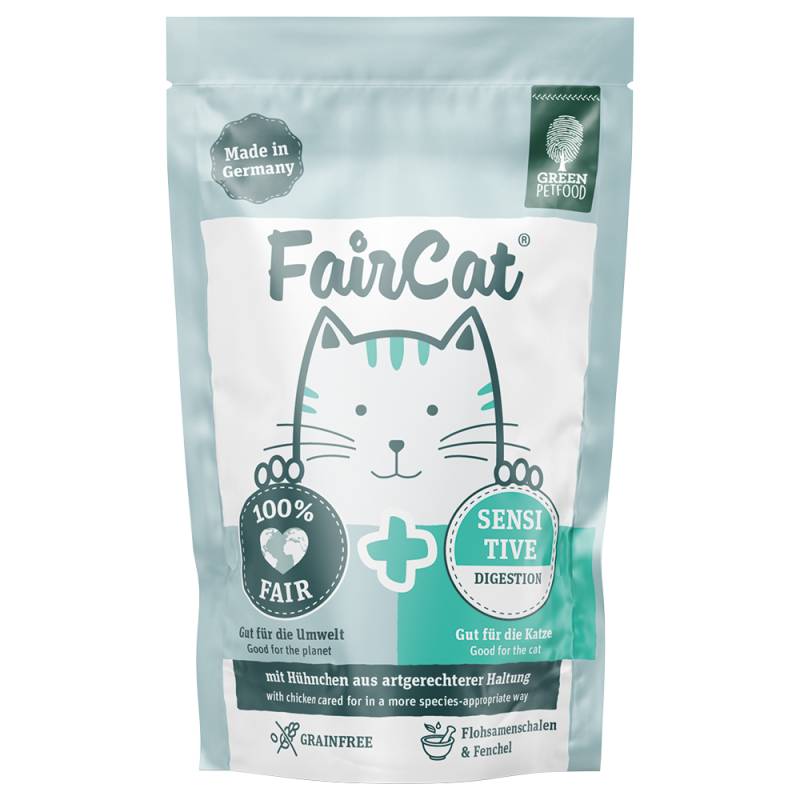 FairCat Nassfutterbeutel - Sparpaket: Sensitive (16 x 85 g) von Green Petfood