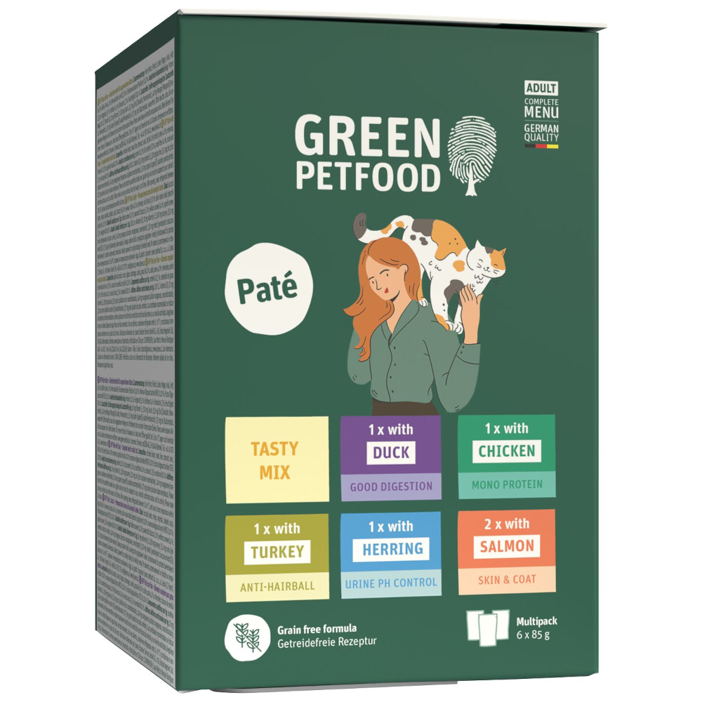 Green Petfood Adult Paté 6 x 85 g - Tasty Mix (5 Sorten) von Green Petfood