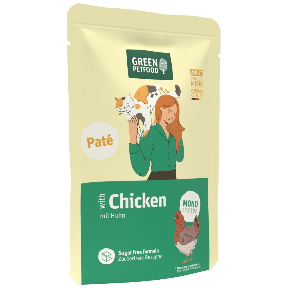 Green Petfood Adult Paté 8 x 85 g - Huhn - Mono Protein Green Petfood Adult Paté 8 x 85 g - Huhn - Mono Protein von Green Petfood