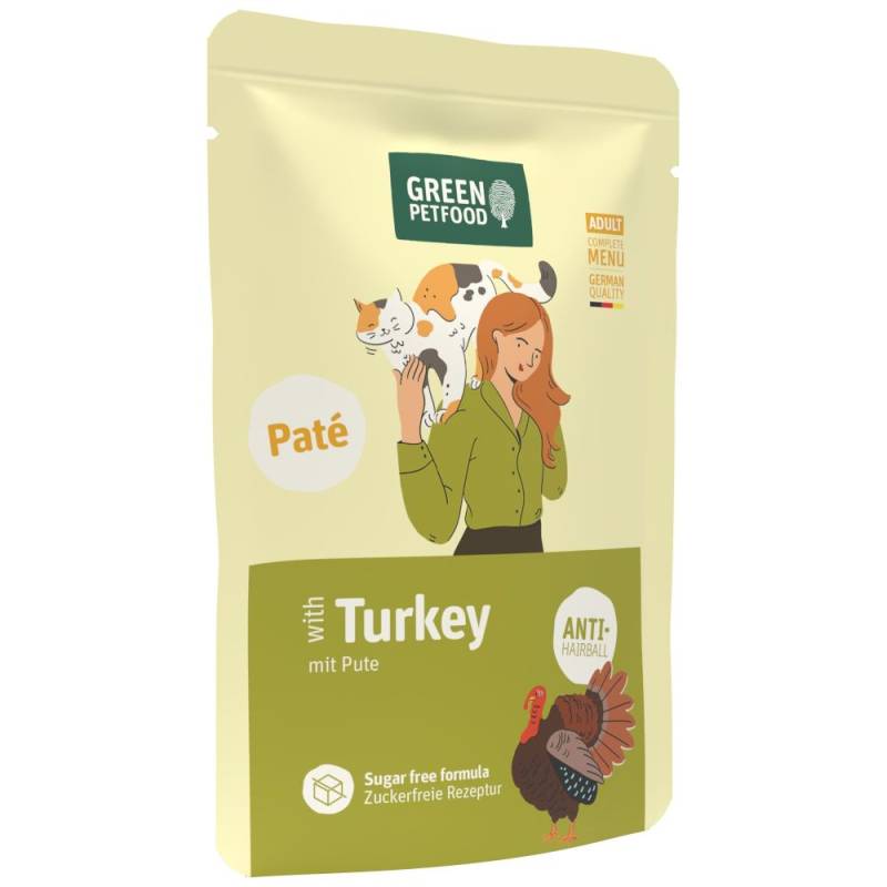 Green Petfood Adult Paté 8 x 85 g - Truthahn - Anti-Hairball Green Petfood Adult Paté 8 x 85 g - Truthahn - Anti-Hairball von Green Petfood