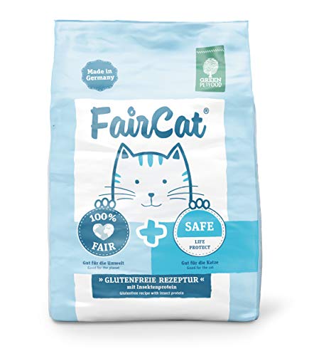 Green Petfood Faircat Safe - glutenfreie Rezeptur mit Insektenprotein - 5 x 300g Katzenfutter trocken von Green Petfood