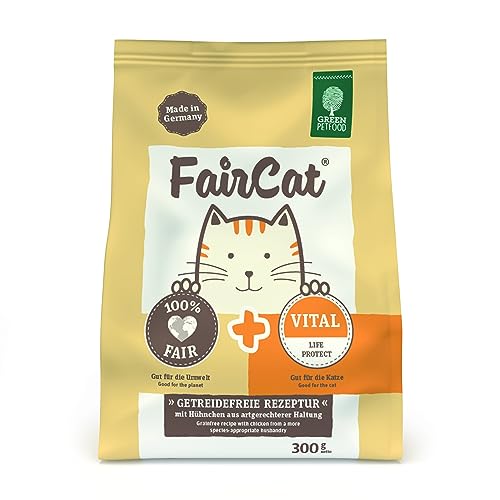 Green Petfood Faircat Vital (5 x 300 g) | getreidefreies Katzenfutter mit Tierwohl-Hühnchen aus artgerechter Haltung | Katzentrockenfutter von Green Petfood