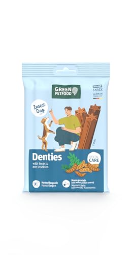 Green Petfood InsectDog Denties (13 x 180 g) | Adult | Premium Kausnack für Hunde mit Insektenprotein & Kartoffel | Leckerli, Snack & Zahnpflege in einem | getreidefrei | Ergänzungsfutter | 13er Pack von Green Petfood