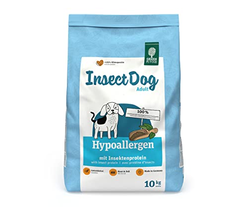 Green Petfood InsectDog Hypoallergen (1 x 10 kg), getreidefreies, Trockenfutter für ausgewachsene, empfindliche, mit Insektenprotein, Futter für allergische Hunde, 1er Pack von Green Petfood