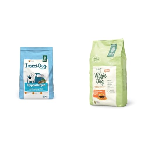 Green Petfood InsectDog Hypoallergen (1 x 10 kg) & VeggieDog Origin (1 x 10 kg) von Green Petfood