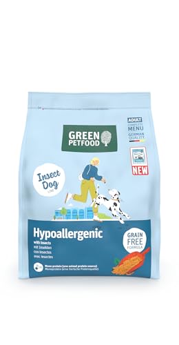 Green Petfood InsectDog Hypoallergen mit Insekten (1 x 900 g) | Adult | Premium Trockenfutter für ausgewachsene allergische Hunde | getreidefrei | nachhaliges Hundefutter | German Quality | 1er Pack von Green Petfood