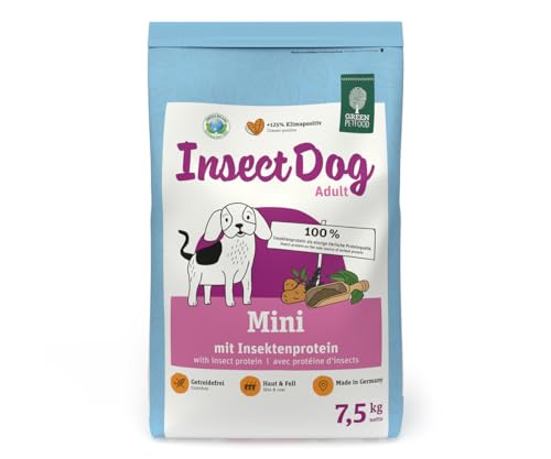 Green Petfood InsectDog Mini (1 x 7,5 kg) | Hundetrockenfutter für Sensible kleine Hunde | Futter mit nachhaltigem Insektenprotein | Gute akzeptanz und getreidefreie Repzeptur von Green Petfood