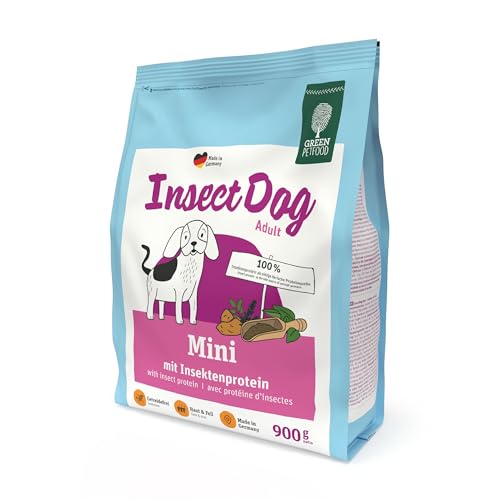 Green Petfood InsectDog Mini (1 x 900 g) | Adult Mini | Premium Trockenfutter für ausgewachsene kleine Hunde | Insektenprotein als einziges tierisches Protein | weizenfrei | Hundefutter | 1er Pack von Green Petfood