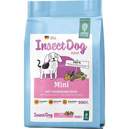 Green Petfood InsectDog Mini (1 x 900 g) | Hundetrockenfutter für Sensible kleine Hunde | Futter mit nachhaltigem Insektenprotein | Gute akzeptanz und getreidefreie Repzeptur von Green Petfood