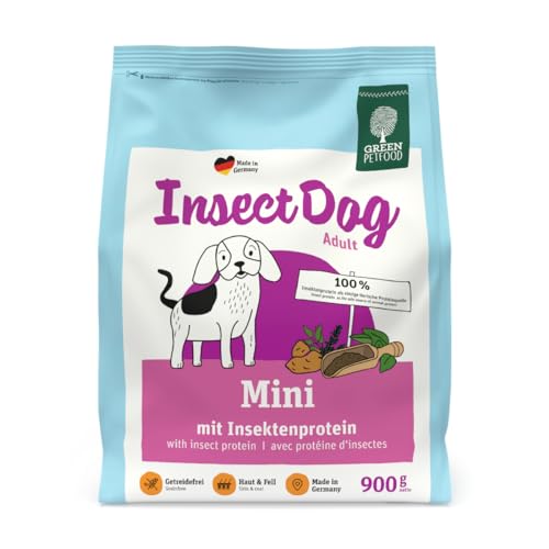 Green Petfood InsectDog Mini (5 x 900 g) | Hundetrockenfutter für Sensible kleine Hunde | Futter mit nachhaltigem Insektenprotein | Gute akzeptanz und getreidefreie Repzeptur von Green Petfood