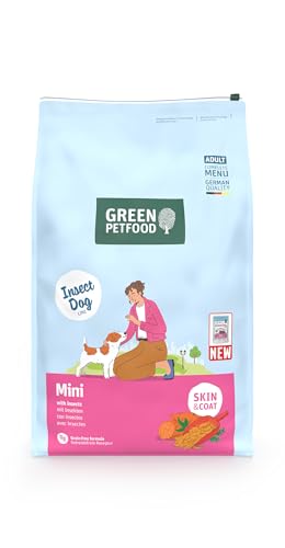 Green Petfood InsectDog Mini mit Insekten (1 x 7,5 kg) | Adult Mini | Premium Trockenfutter für ausgewachsene kleine Hunde | Süßkartoffel & Erbse | getreidefrei | extrakleine Kroketten | 1er Pack von Green Petfood