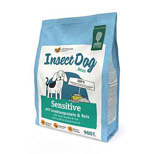 Green Petfood InsectDog Sensitive (5 x 900 g), Hundefutter mit nachhaltigem Insektenprotein als einzige tierische Proteinquelle, nachhaltiges Trockenfutter für ausgewachsene und sensilbe Hunde von Green Petfood