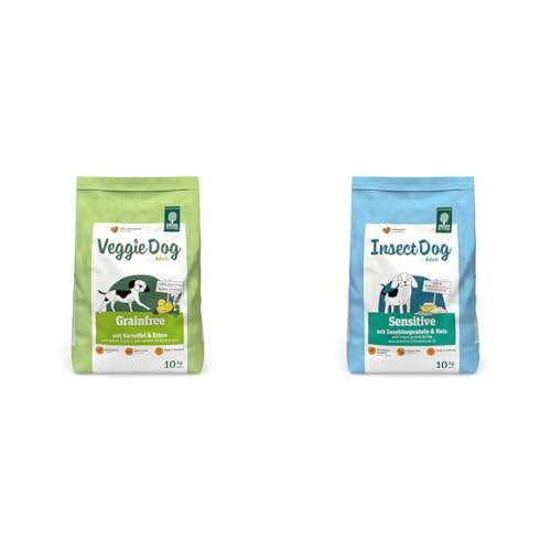 Green Petfood VeggieDog Grainfree (1 x 10 kg) & InsectDog Sensitive (1 x 10 kg) von Green Petfood