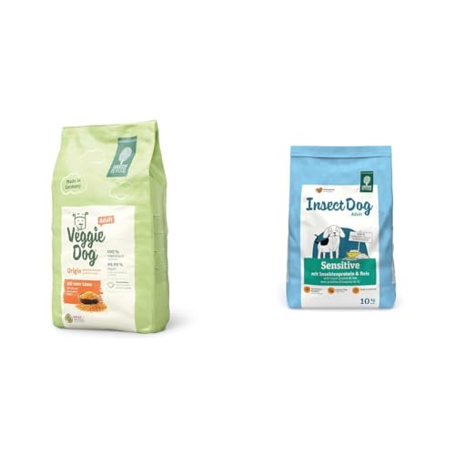 Green Petfood VeggieDog Origin (1 x 10 kg) & InsectDog Sensitive (1 x 10 kg) von Green Petfood