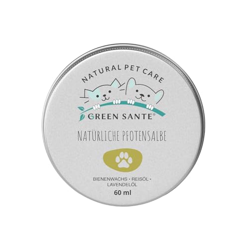 Green Sante - Professionell Pfotenpflege & Pfotenbalsam für Hunde und Katzen- Sheabutter, Bienenwachs, Vitamin E, Lavendelöl - Heilt Repariert Regeneriert Trockene - Rissige & Beschädigte - 60 ml von Green Sante