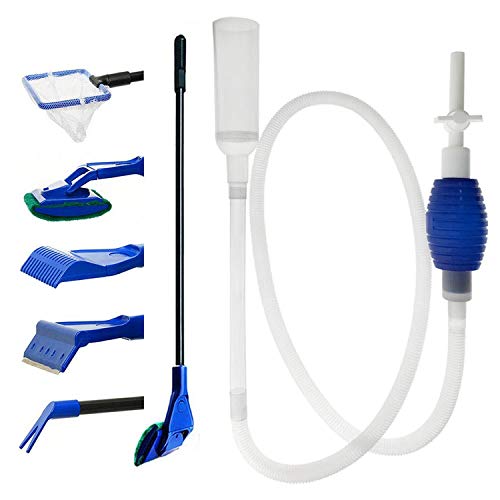 GreenJoy Aquarium-Reinigungsset für Aquarien, Algenschaber, Set 5-in-1 & Aquarium-Kiesreiniger – Siphonsauger für Wasserwechsel und Sandreiniger (Reiniger-Set) von GreenJoy