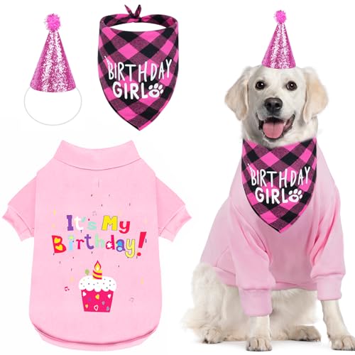GreenJoy Hunde-Geburtstagsparty-Outfit-Dekorationsset, Zubehör – Geburtstagstuch, Pullover und Partyhut, Geschenk für kleine, mittelgroße und extra große Hunde, Mädchen und Jungen (XX-Large GreenJoy Hunde-Geburtstagsparty-Outfit-Dekorationsset, Zubehör – Geburtstagstuch, Pullover und Partyhut, Geschenk für kleine, mittelgroße und extra große Hunde, Mädchen und Jungen (XX-Large von GreenJoy