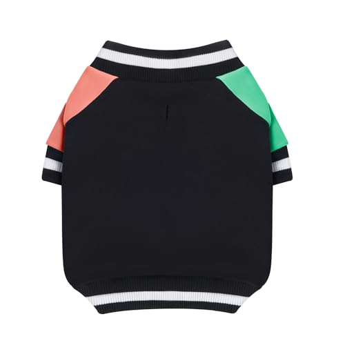 GreenJoy Hundepullover Sweatshirt – dehnbarer Hundepullover für Welpen und Katzen, weiche und warme Haustier-Winterkleidung für kleine, mittelgroße und große Hunde (Schwarz + Blau + Orange, Größe L/XL von GreenJoy