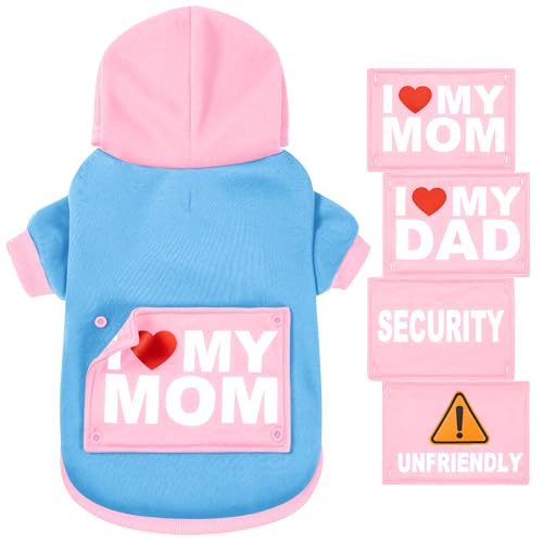 GreenJoy Magic Dog Hoodie mit 4 austauschbaren Mustern – Hundepullover für kaltes Wetter, Hundemantel, Kapuzen-Sweatshirt für Welpen, Katzen, kleine, mittelgroße und große Hunde (Blau und Rosa GreenJoy Magic Dog Hoodie mit 4 austauschbaren Mustern – Hundepullover für kaltes Wetter, Hundemantel, Kapuzen-Sweatshirt für Welpen, Katzen, kleine, mittelgroße und große Hunde (Blau und Rosa von GreenJoy