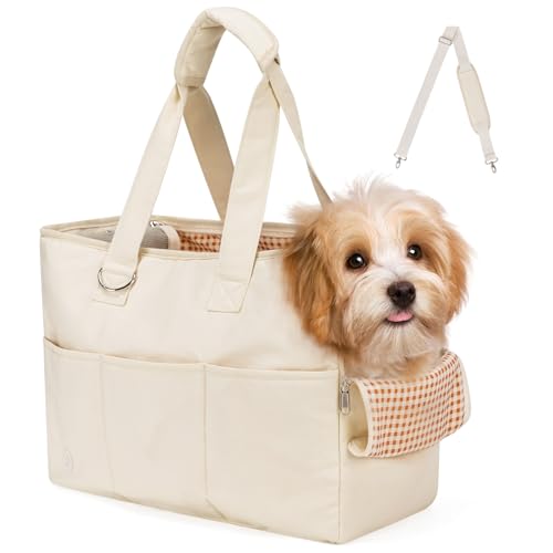 Hundetragetasche für kleine Hunde mit 5 großen Taschen, tragbare Haustier-Tragetasche, Katzentragetasche, Crossbody-Tragetasche, zusammenklappbar, ideal für Business, Reisen und Ausflüge von GreenLovesPet