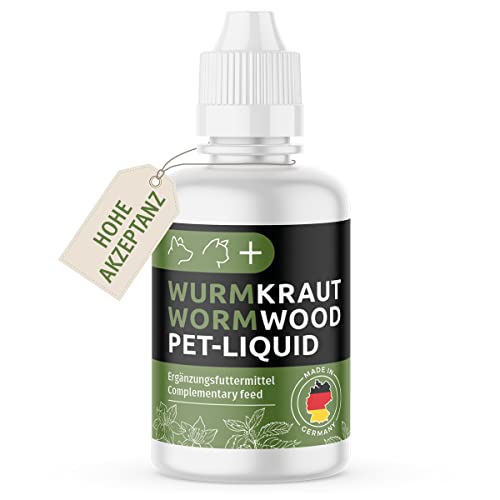 GreenPet Wurm Kraut Pet Liquid Tropfen Flüssig - Natürliche Wurmkur Alternative, vor, bei & nach Wurmbefall Hund, Katze & Kaninchen, alle Haustiere, pflanzliches Wurmmittel 50ml von GreenPet