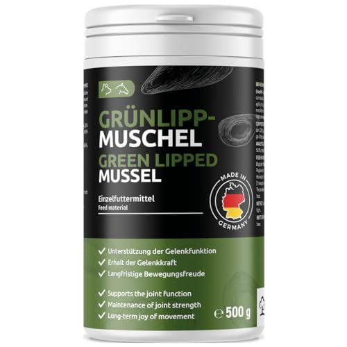 GreenPet Grünlippmuschel für Hunde & Pferde 500g – natürliches Grünlippmuschelpulver zur Unterstützung der Gelenkfunktion, Grünlippmuschel Hund, Hohe Akzeptanz GreenPet Grünlippmuschel für Hunde & Pferde 500g – natürliches Grünlippmuschelpulver zur Unterstützung der Gelenkfunktion, Grünlippmuschel Hund, Hohe Akzeptanz von GreenPet