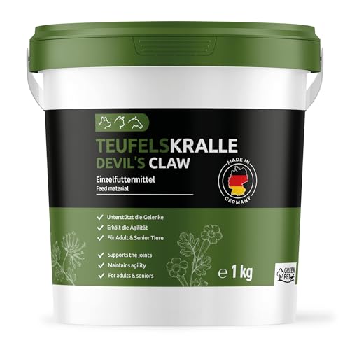 GreenPet Teufelskralle Hunde, Pferde & Katzen 1 kg – Unterstützt Gelenkfunktion & Agilität, natürliches Gelenkpulver aus reiner Teufelskrallenwurzel ohne Zusätze von GreenPet