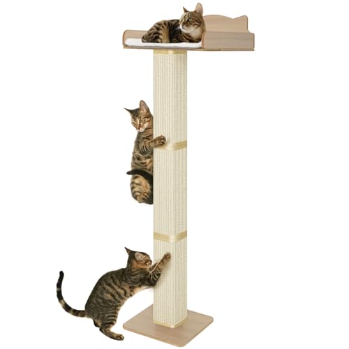 Katzenfensterstange mit Kratzbaum, Katzenhängematte für Fenster mit 2 Saugnäpfen, Sisal Hoch Katzen Kratzbaum mit Großer Sitzstange, Katzen Fensterbett mit Fuffy Kissen, Sisal Katzenfensterstange mit Kratzbaum, Katzenhängematte für Fenster mit 2 Saugnäpfen, Sisal Hoch Katzen Kratzbaum mit Großer Sitzstange, Katzen Fensterbett mit Fuffy Kissen, Sisal von GreenPetopia