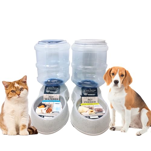 The Humane Society by Greenbone Schwerkraft-Futterstation und Bewässerungs-Set, langlebig, haustiersicher, rutschfest, leicht zu reinigen, für Haustiere von Greenbone