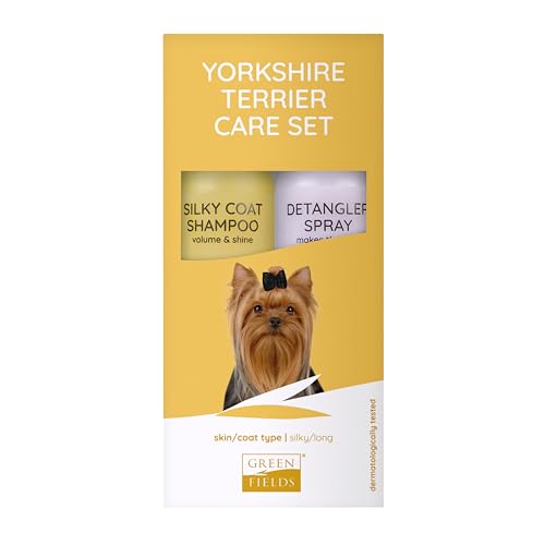 Greenfields Hundeshampoo Geschenk (langhaariges Fell) Yorkshire Terrier Care Set 250 ml (2er Pack) von Greenfields