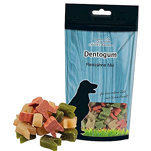 Greenhound Dentogum Reis Zähne zahnreinigender zähe Kausnack 200g 1cm groß auf Reisbasis auch für kleine Hunde von Greenhound