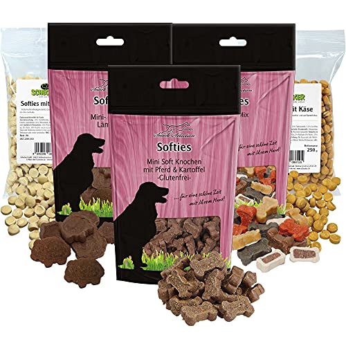 Greenhound Softies - 5 x 200g Vorteilspack - softe Hundekekse mit Pferd - Lamm - Käse - als Belohnung oder fürs Training von Greenhound