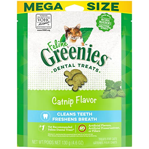 Feline GREENIES Adult Dental Cat Treats, Catnip Flavour, 4.6 oz. Pouch von Greenies