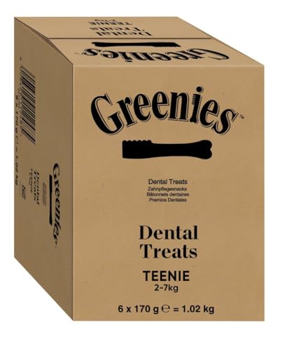 GREENIES Dental Treats Teenie für Hunde von 2-7kg, 6 x 170g von Greenies