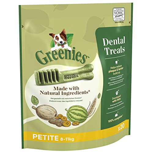 Greenies Dental Treats Original Petite – Zahnpflegesnacks für kleine Hunde von 8-11 kg – Hundeleckerli zur täglichen Zahnreinigung – 1 x 340 g von Greenies