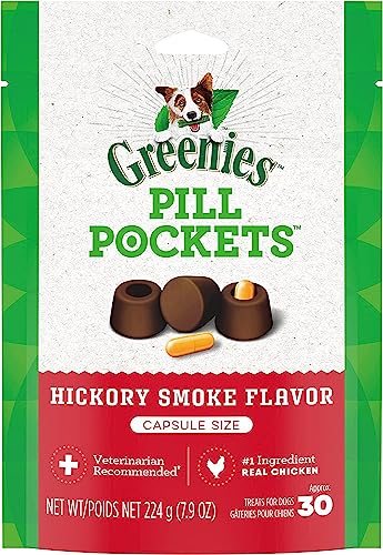Greenies Dog Capsules Pill Pocket | Hickory Smoke 30 Count - Pack of 5 von Greenies