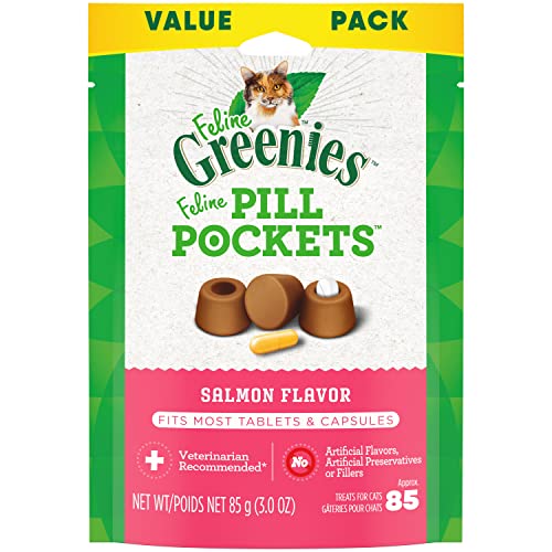 Greenies Feline Pill Pockets Salmon Flavor for Cats (Tablet & Capsule) 85 Count von Greenies