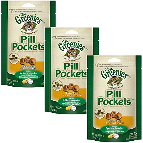 Feline Greenies Pill Pockets Chicken 45 count 1.6 oz 3 PACK For Cat Medicine von Greenies