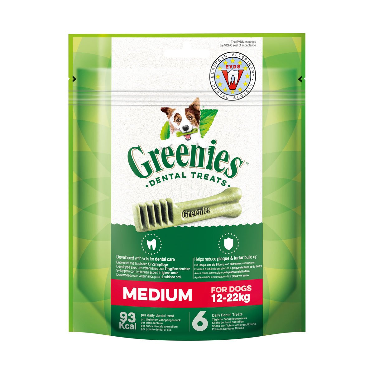 Greenies Medium Zahnpflegesnacks für Hunde von 11-22kg 170g von Greenies