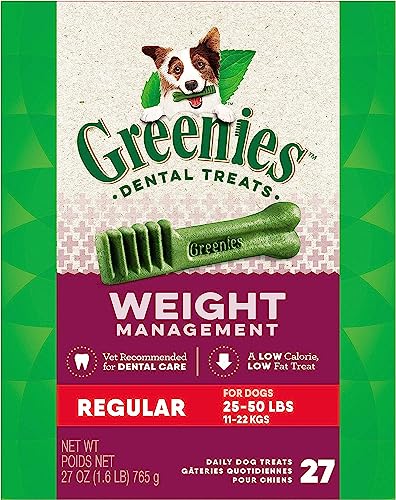 Greenies Weight Management Dental Chew| Regular Size 27 Count - Pack of 2 von Greenies