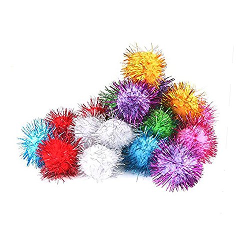 100 x Glitzer-Puschel aus Lametta für Haustiere wie Papageien / Hamster, als Dekoration, zufällige Farbauswahl 100 x Glitzer-Puschel aus Lametta für Haustiere wie Papageien / Hamster, als Dekoration, zufällige Farbauswahl von Greenlans