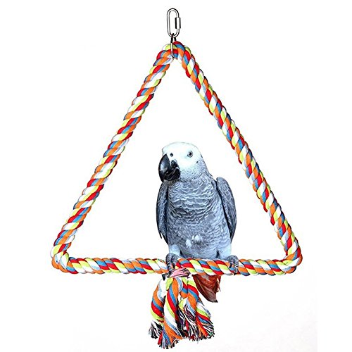 Bunte Dreieck Baumwolle Seil Klettern Swing Spielzeug für Vogel Papageien Graupapageien Aras Sittiche Nymphensittiche Kakadus Sittiche Unzertrennliche Finch Käfig Sitzstange Beißen Bunte Dreieck Baumwolle Seil Klettern Swing Spielzeug für Vogel Papageien Graupapageien Aras Sittiche Nymphensittiche Kakadus Sittiche Unzertrennliche Finch Käfig Sitzstange Beißen von Greenlans