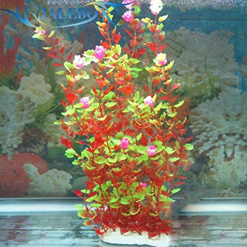 Cute Rot Künstliche Gras Fish Tank Aquatic Simulation Pflanze Ornament Dekoration – Rot von Greenlans