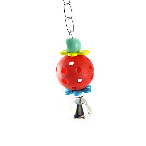 Greenlans Colorful Pet Bird Bites Spielzeug Parrot Kauen Ball Käfig Aufhängen Nymphensittiche Birds Bell – zufällige Farbe von Greenlans